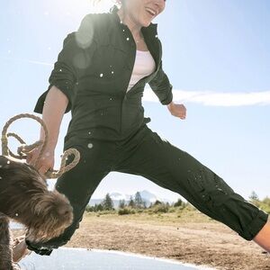 Title Nine Rosie Utility Long Sleeve Jumpsuit in Brown Size S NWT